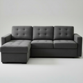Gray sectional sofa on a white background