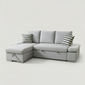 Zoey Sectional Sofa Bed with Reversible Chaise, Storage – Light Gray