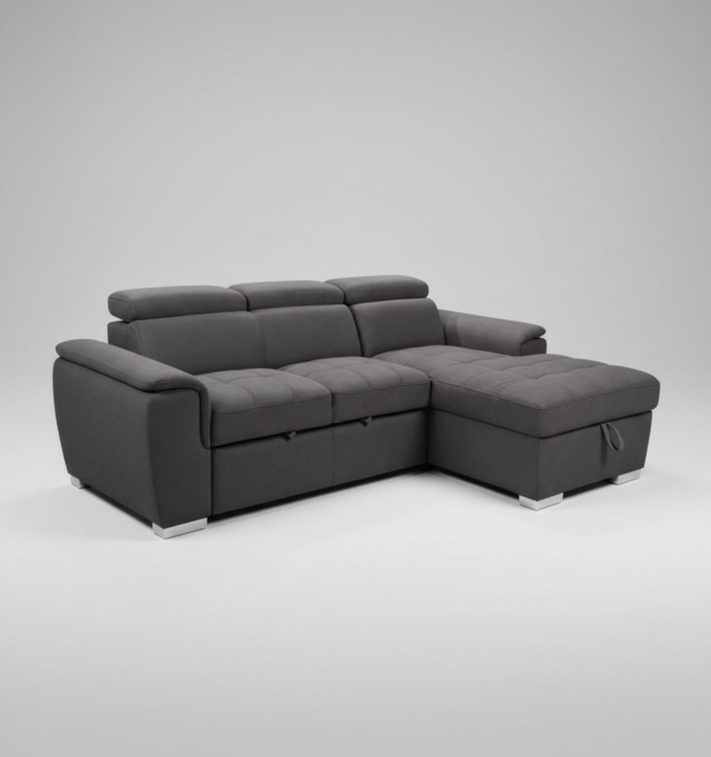 Spencer 3-Seater Sectional Sofa Bed with Adjustable Headrests and Storage image 0