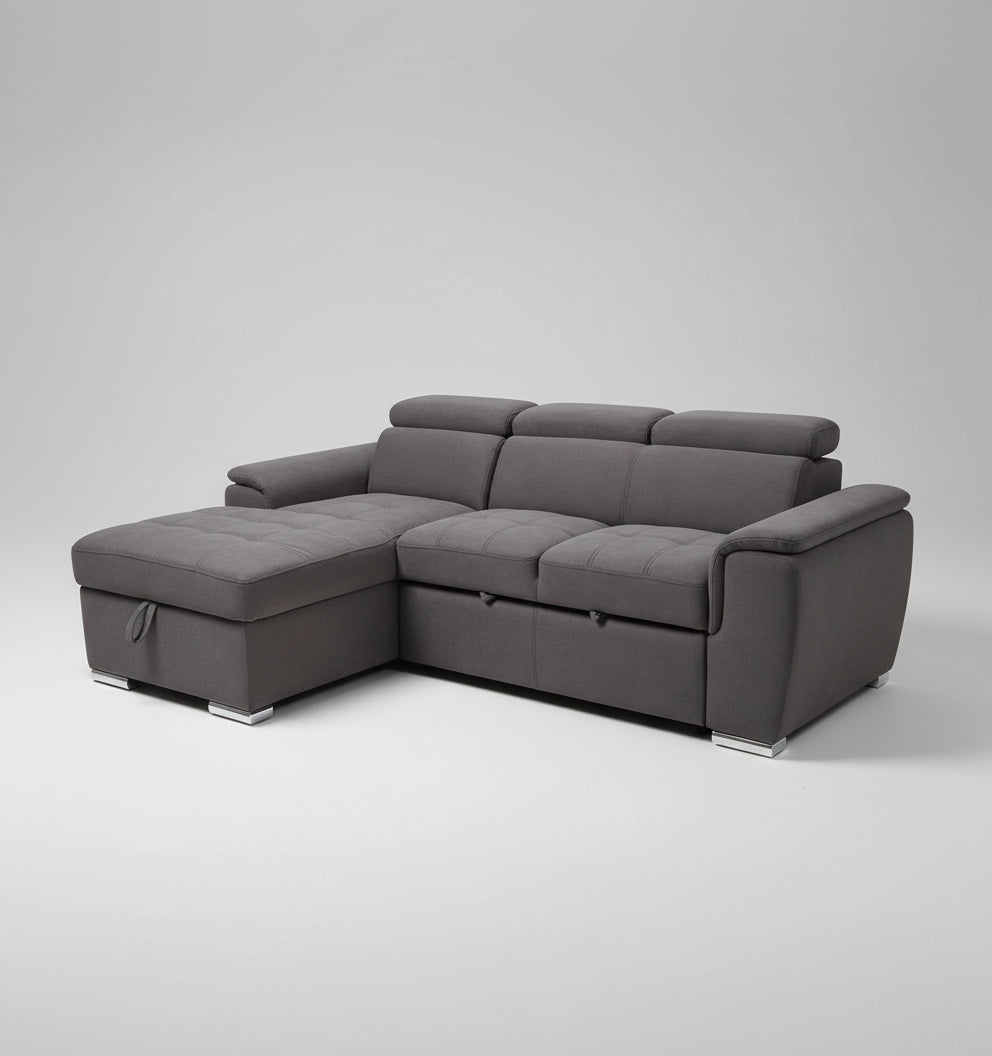 Spencer 3-Seater Sectional Sofa Bed with Adjustable Headrests and Storage image 1