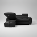 Spencer 3-Seater Dark Grey Sofa Bed with Reversible Storage Chaise & Adjustable Headrests