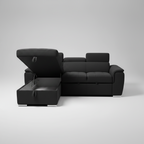 Spencer 3-Seater Dark Grey Sofa Bed with Reversible Storage Chaise & Adjustable Headrests