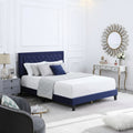 Tokyo - Blue Velvet Fabric Bed Frame image 0