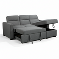 Waza Light Grey Sectional Sofa with Reversible Chaise and Pullout Bed image 0