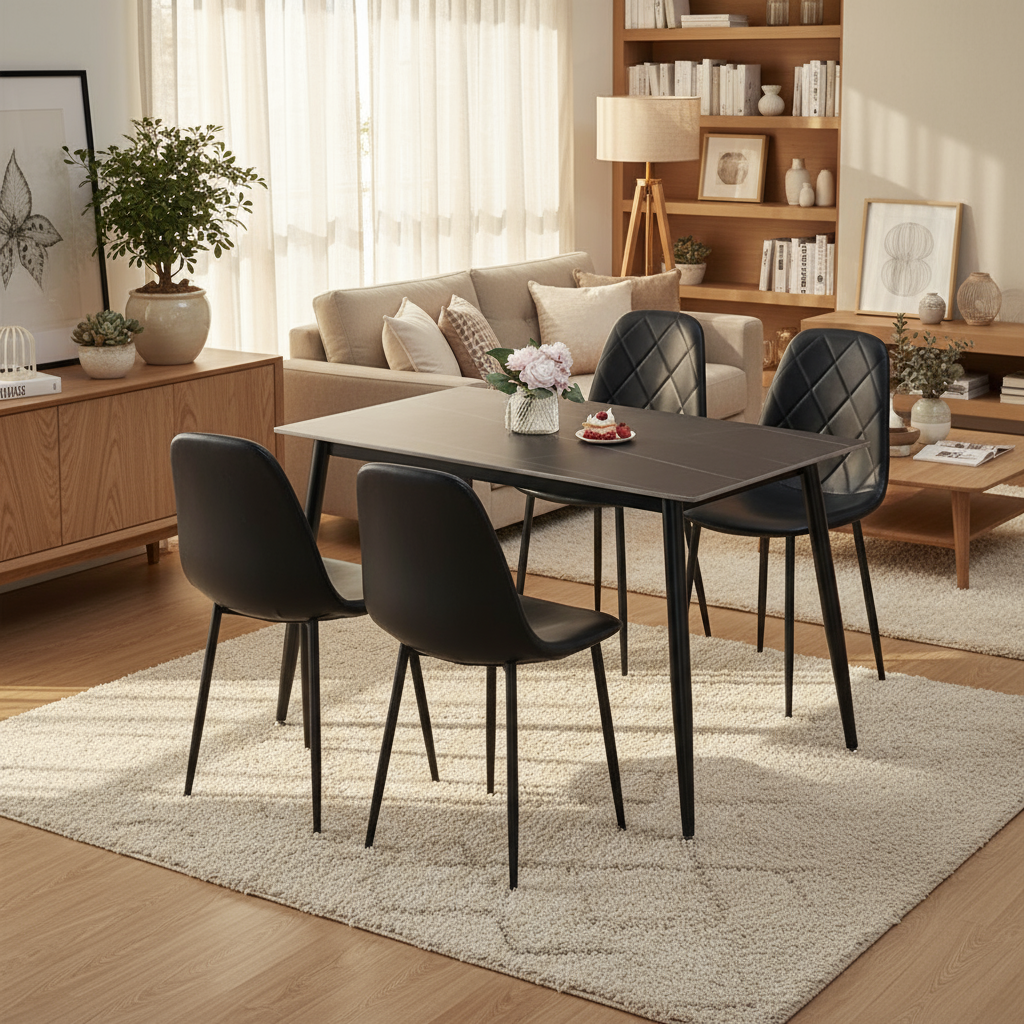 Yukon 5-Piece Dining Set – Black