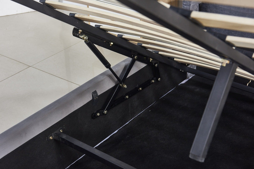 Pluto king bedframe -hydrallic storage bed - velvet grey image 6