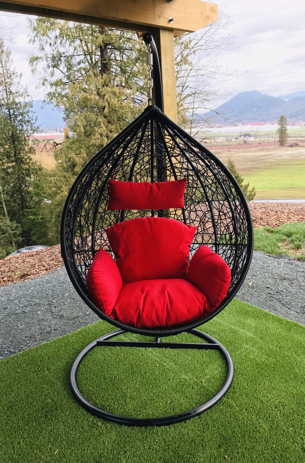 Teardrop swing with red cushion image 0