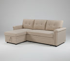 Jasper Sectional Sofa Bed With Storage - Beige image 2