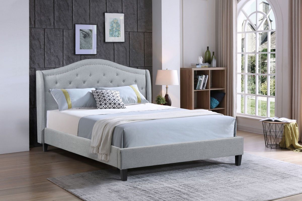 Revelstoke – Upholstered Platform Bed, Grey image 0