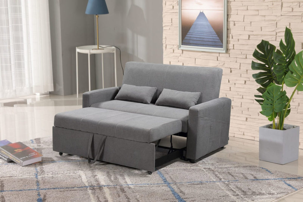 Transformer Convertible Fabric Loveseat Bed – Charcoal Grey image 0