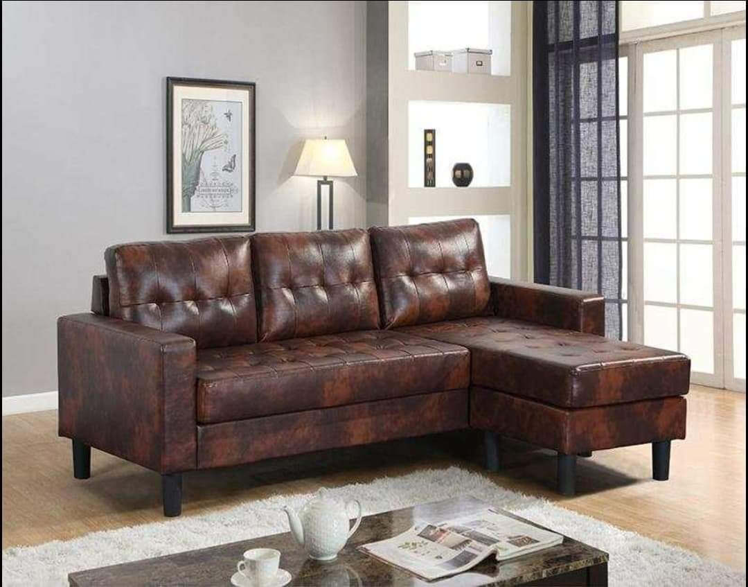 Mauritius Reversible Sectional Brown leatherette image 0