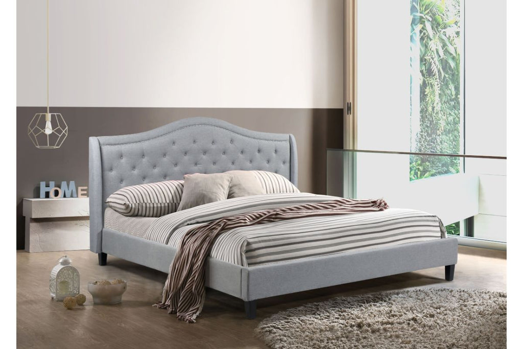 Revelstoke – Upholstered Platform Bed, Grey image 1