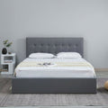 Havannah - Grey Linen Fabric Hydraulic Lift Storage Bed Frame image 0