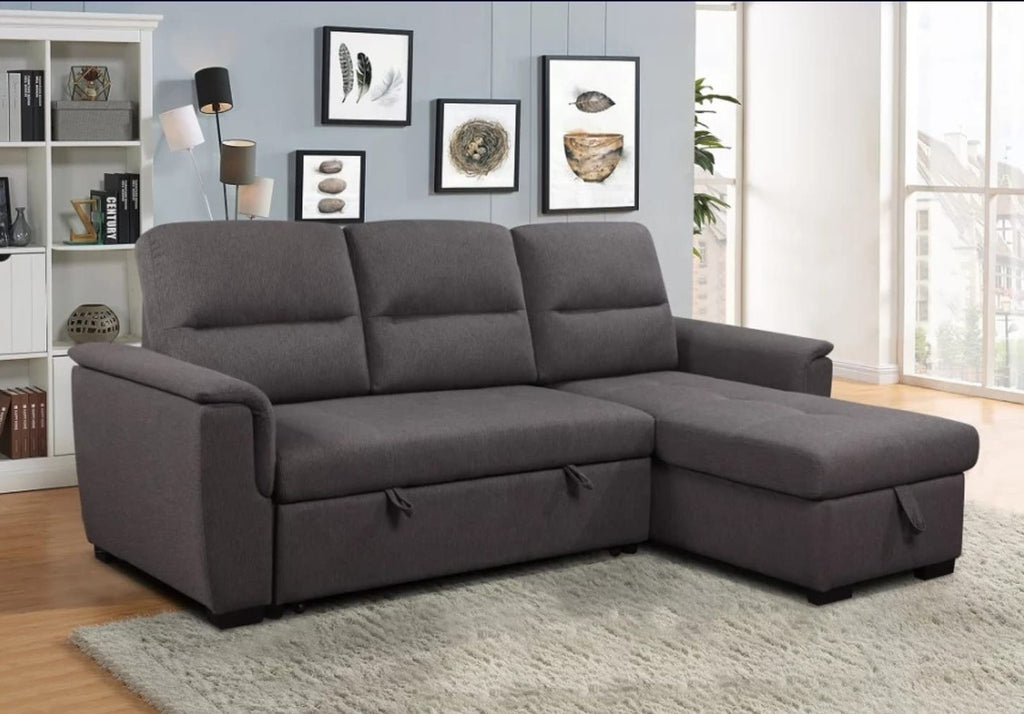 Mato Sectional Sofa Bed with Storage & Reversible Chaise - Dark Grey image 0