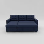 Sofá cama seccional Hudson con almacenamiento – Tela azul marino