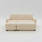 Sofá cama seccional Hudson con almacenaje – Crema