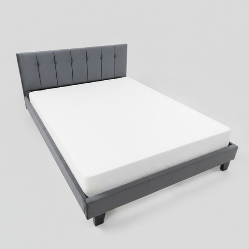 Caseros Bed frame - Grey velvet- Charcoal Grey