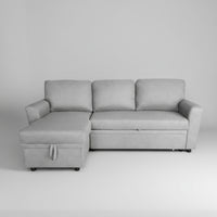 Jazz Sectional Sofa Bed With Storage - Light Grey image 0