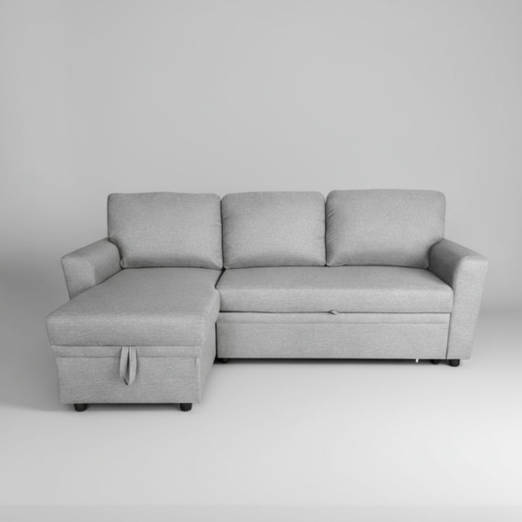 Jazz Sectional Sofa Bed With Storage - Light Grey image 0