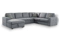 Taylor 6-Seater Sectional Sofa with Two Pullout Beds and Storage - Light Grey image 0