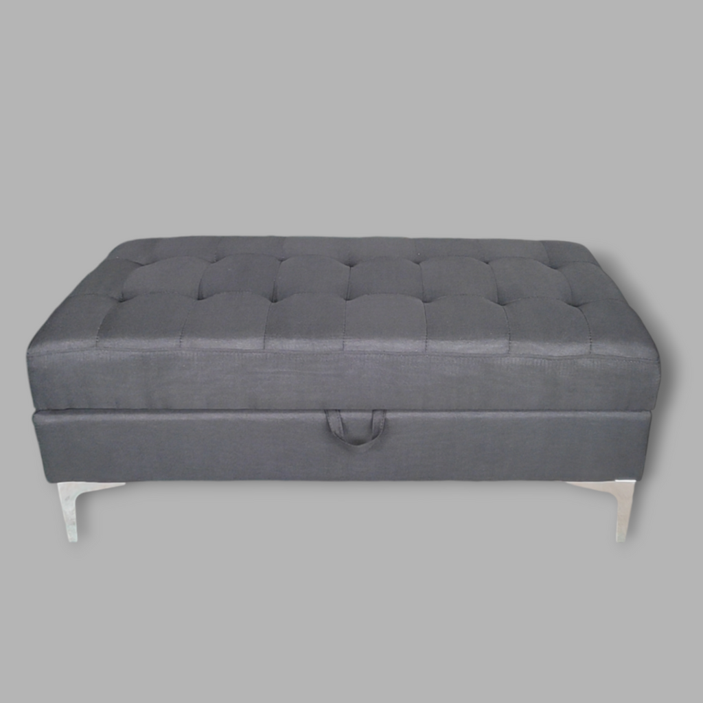 Mauritius Reversible Sectional with Storage Ottoman – Black image 2