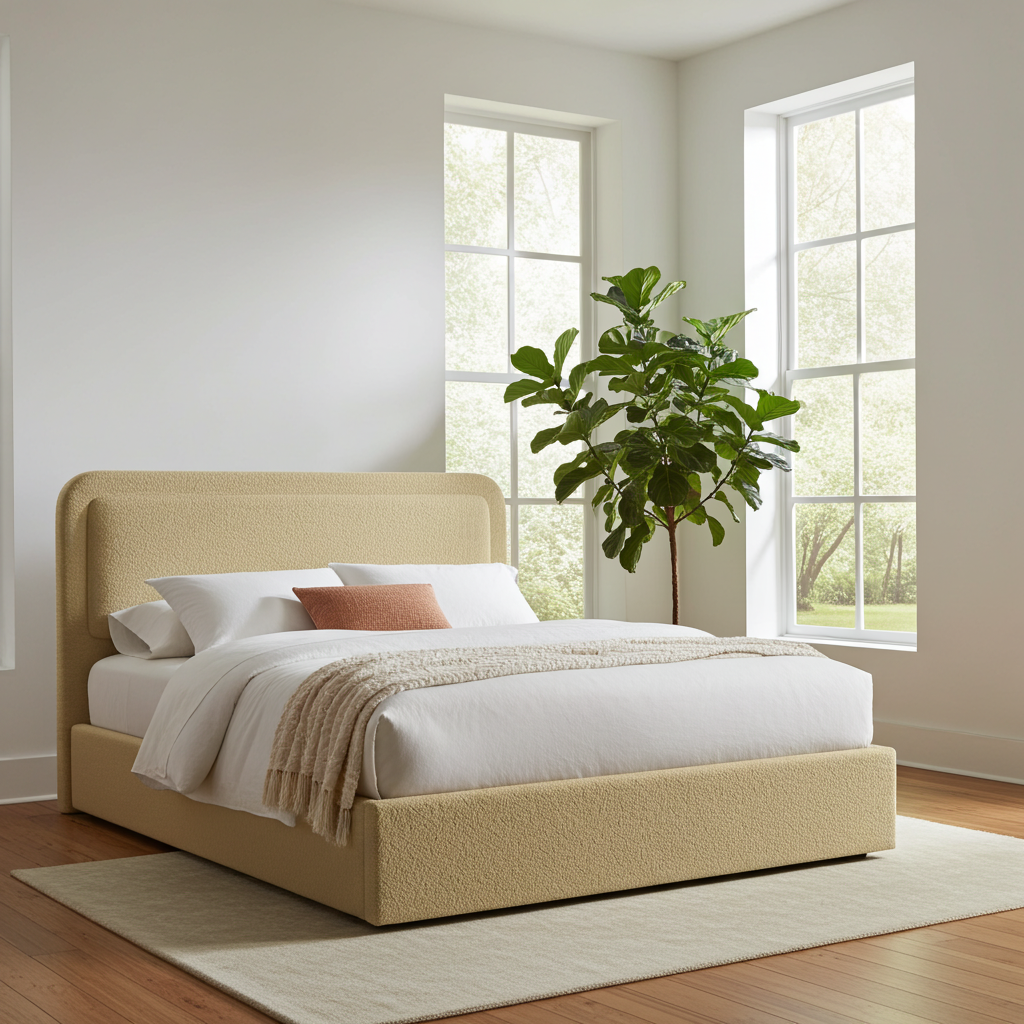 Cama abatible hidráulica Savannah - Boucle color marfil
