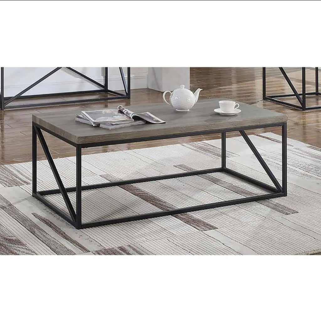 Wood and Metal Coffee Table with Open Frame Design image 0