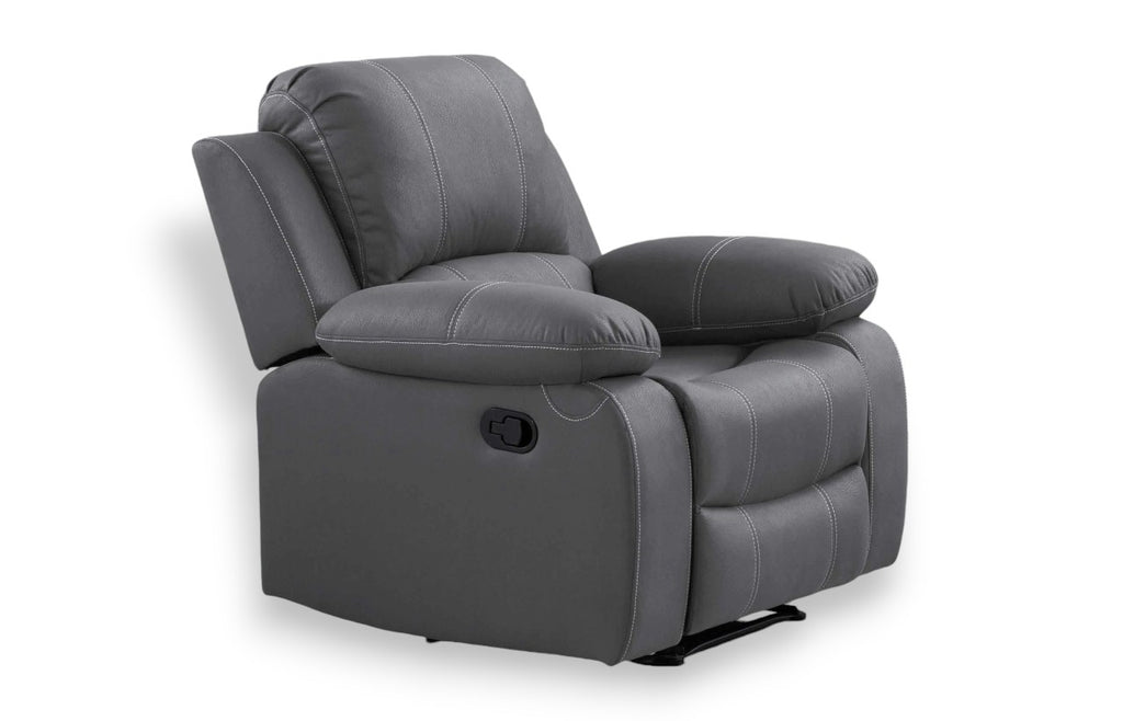 Wave Recliner Set in Grey Suede – 3-Seater, 2-Seater, and 1-Seater image 3