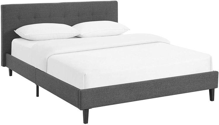 Olaia bed frame - Upholstered Charcoal grey - Double size image 5