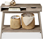 CHELSEA Mid-Century Modern Wooden Console Table with Drawer – Soft Grey Oak