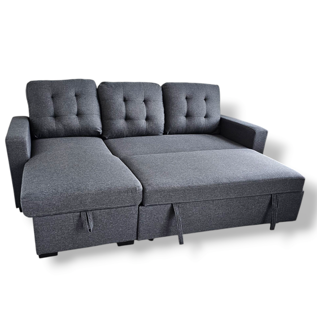 Hudson 3 Seater Sectional Sofabed - Dark grey image 1
