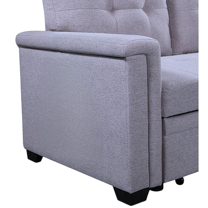 Jasper Sectional Sofa Bed With Storage - Light Grey image 2