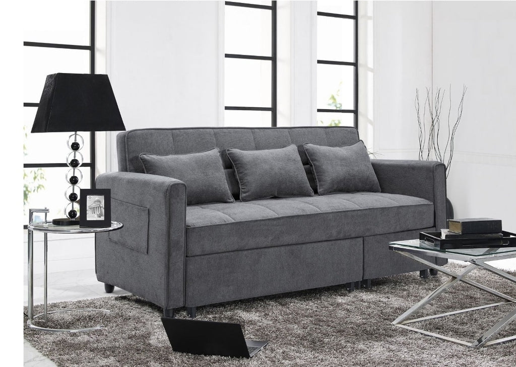 London Convertible Sofa in Dark Grey - King sofa bed image 1