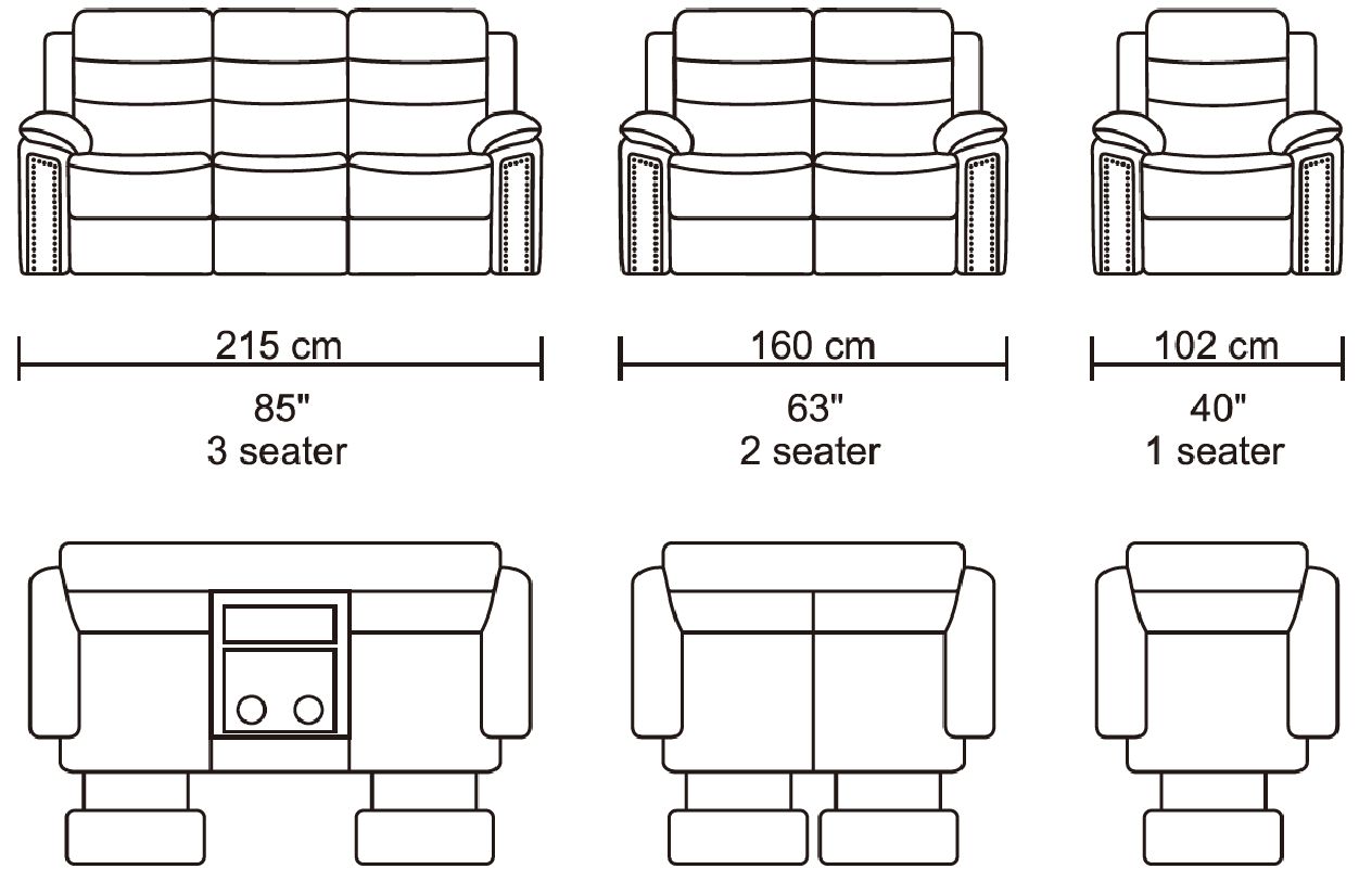 Jetson Reclining Sofa – Leather Air Code # G12 Grey image 3