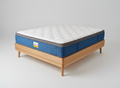 Mattress with blue base on a white background