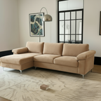 Sofá seccional Oxford - Terciopelo beige