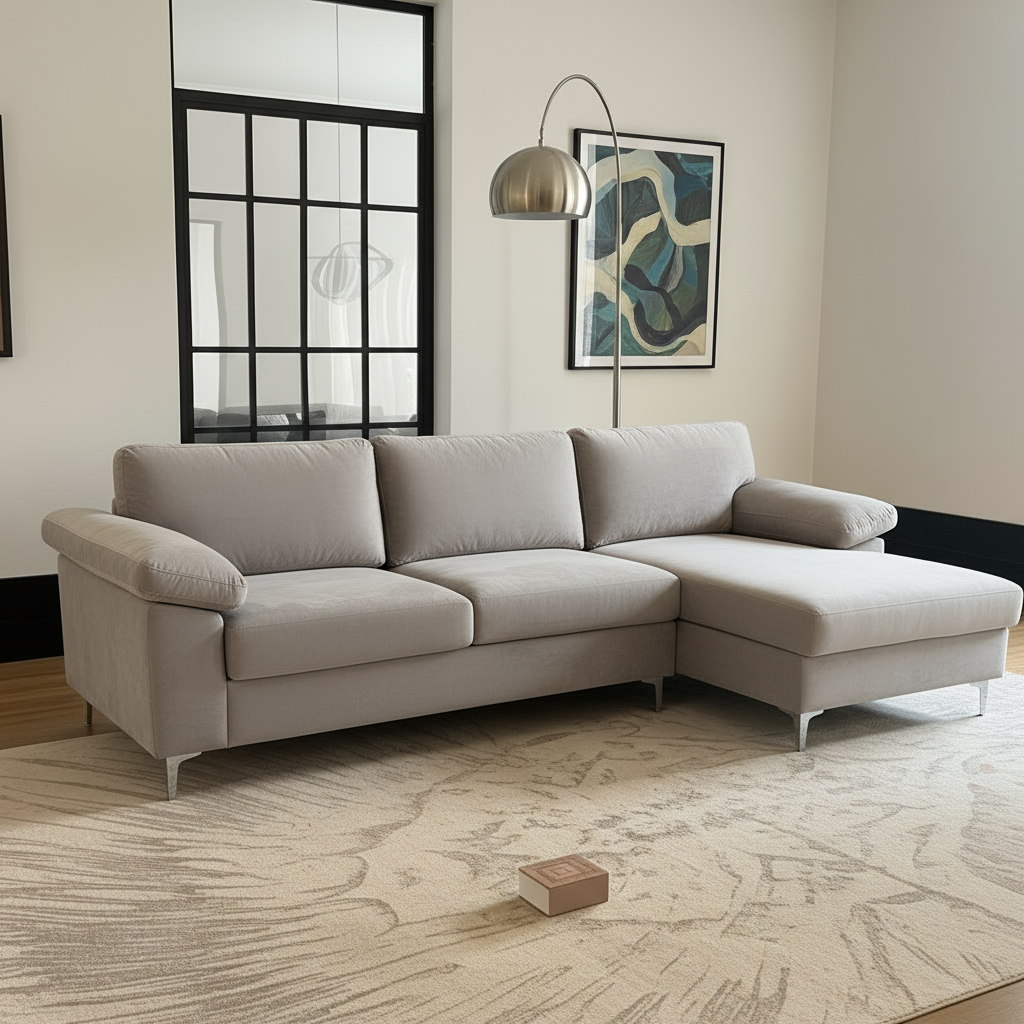 Oxford Sectional Sofa - Light grey