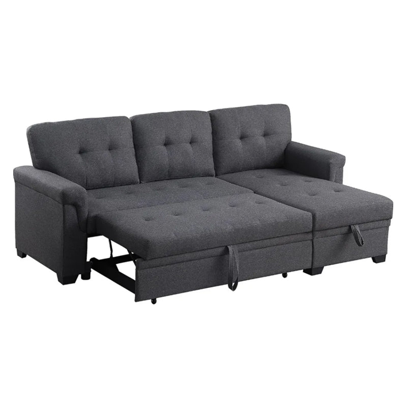 Jasper Sectional Sofa Bed With Storage - Dark Grey image 1