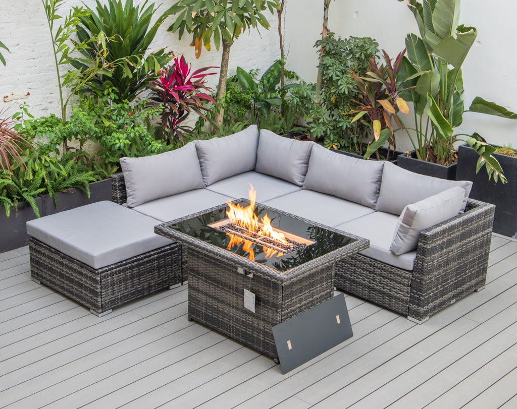 Modern 7.5 ft x 7.5 ft Outdoor Patio Sectional – Compact Elegance for Your Outdoor Space image 0