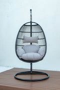 Single folding swing with light grey cushion image 0
