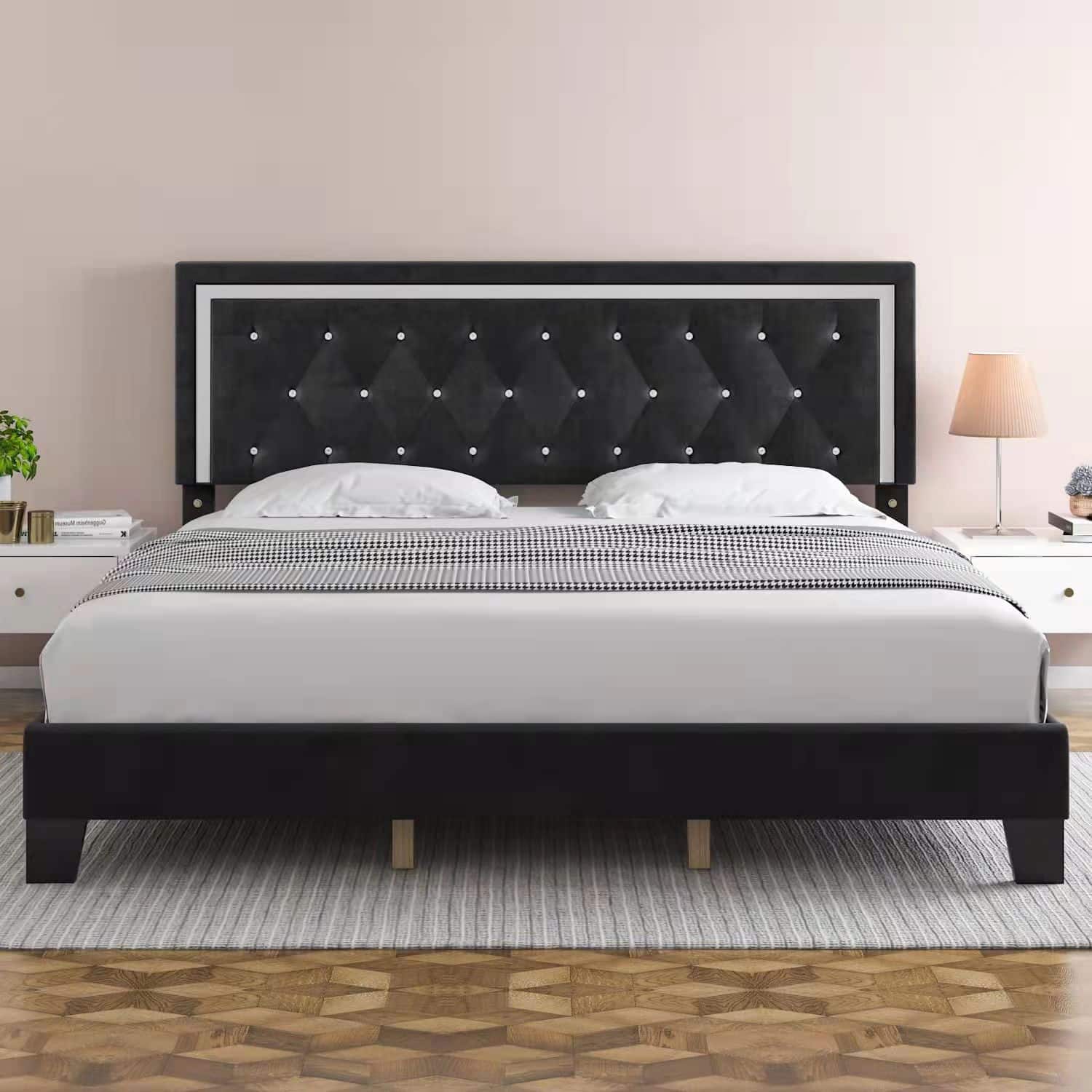 Nairobi - Black Velvet Fabric Bed Frame image 0