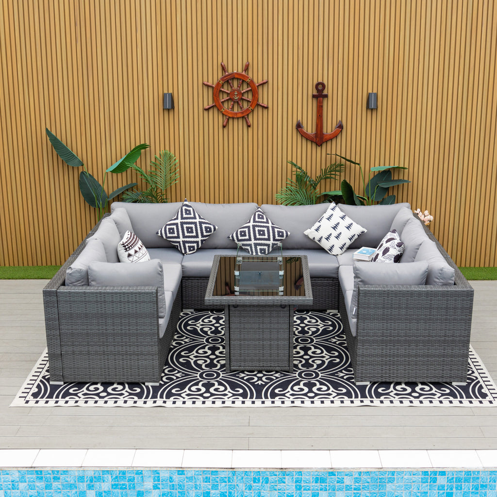 Luxe 7.5 ft x 10 ft Outdoor Patio Sectional – Modern Comfort for Your Backyard Oasis image 0