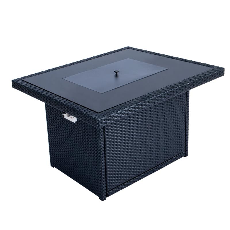 Wicker fire table - Black image 0