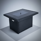 Wicker fire table - Black - Paul's Furniture Outlet