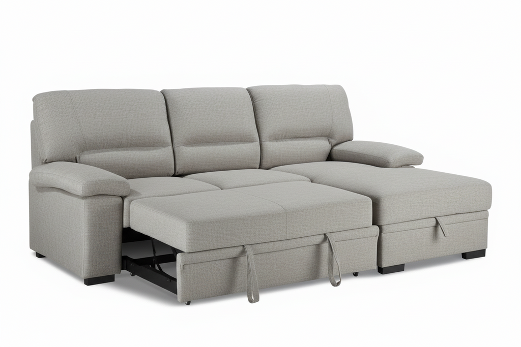 Lato 3-Seater Contemporary Sofa –  Grey Tailored Fabric