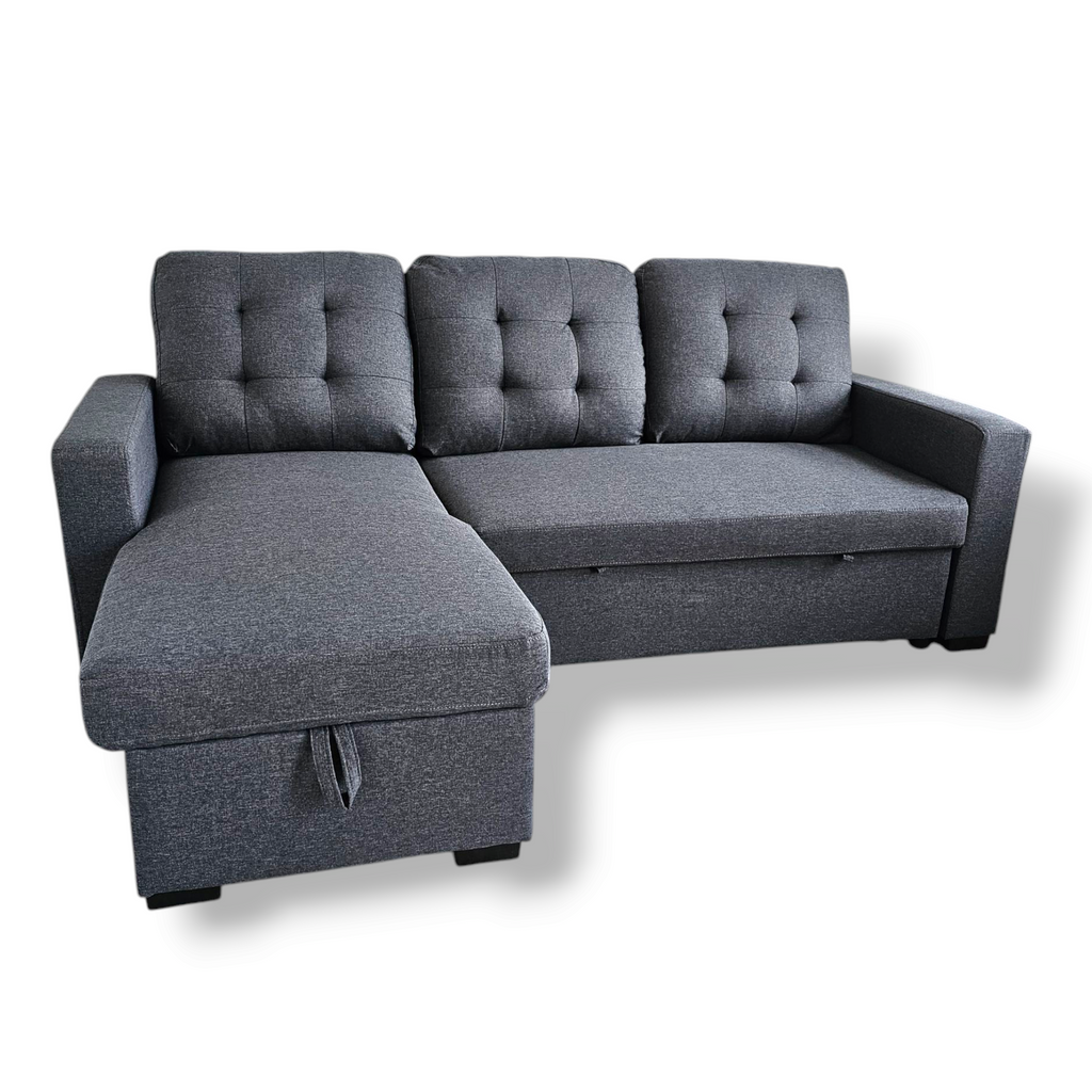 Hudson 3 Seater Sectional Sofabed - Dark grey image 0