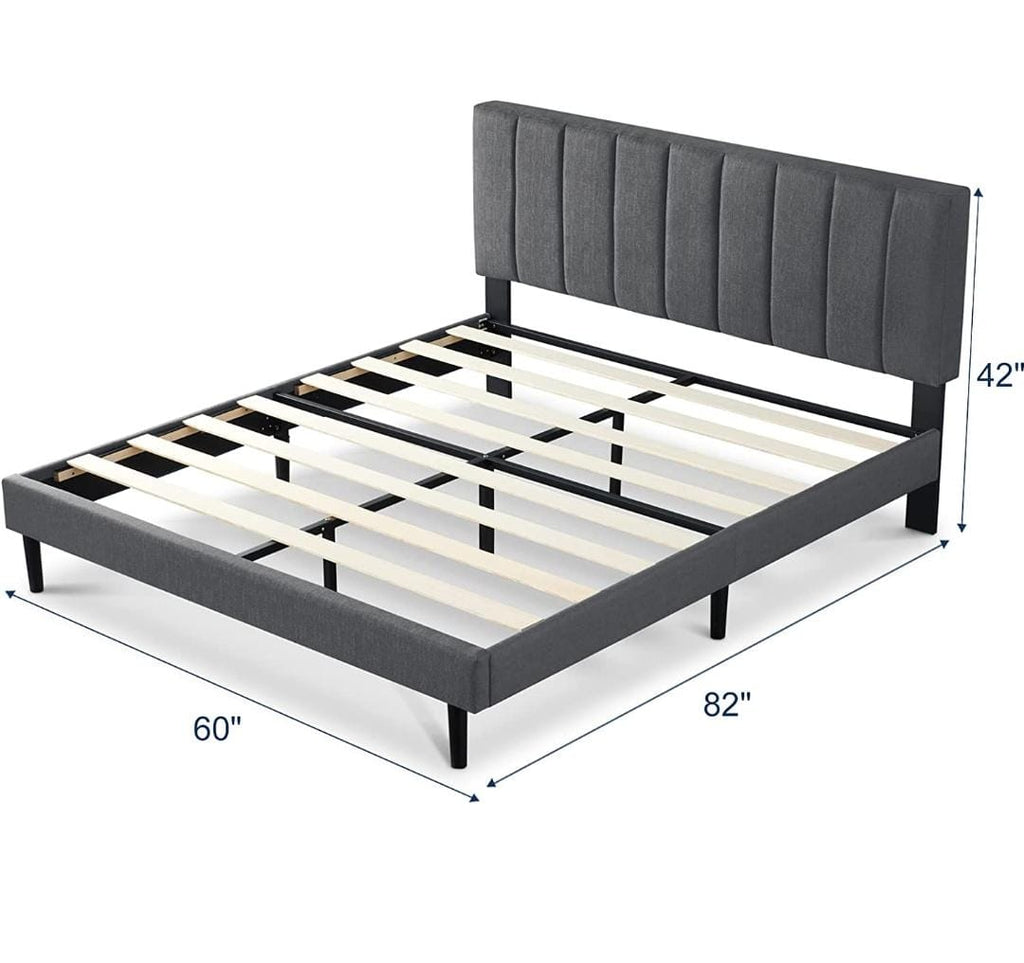 Chester - Grey Linen Fabric Bed Frame image 2