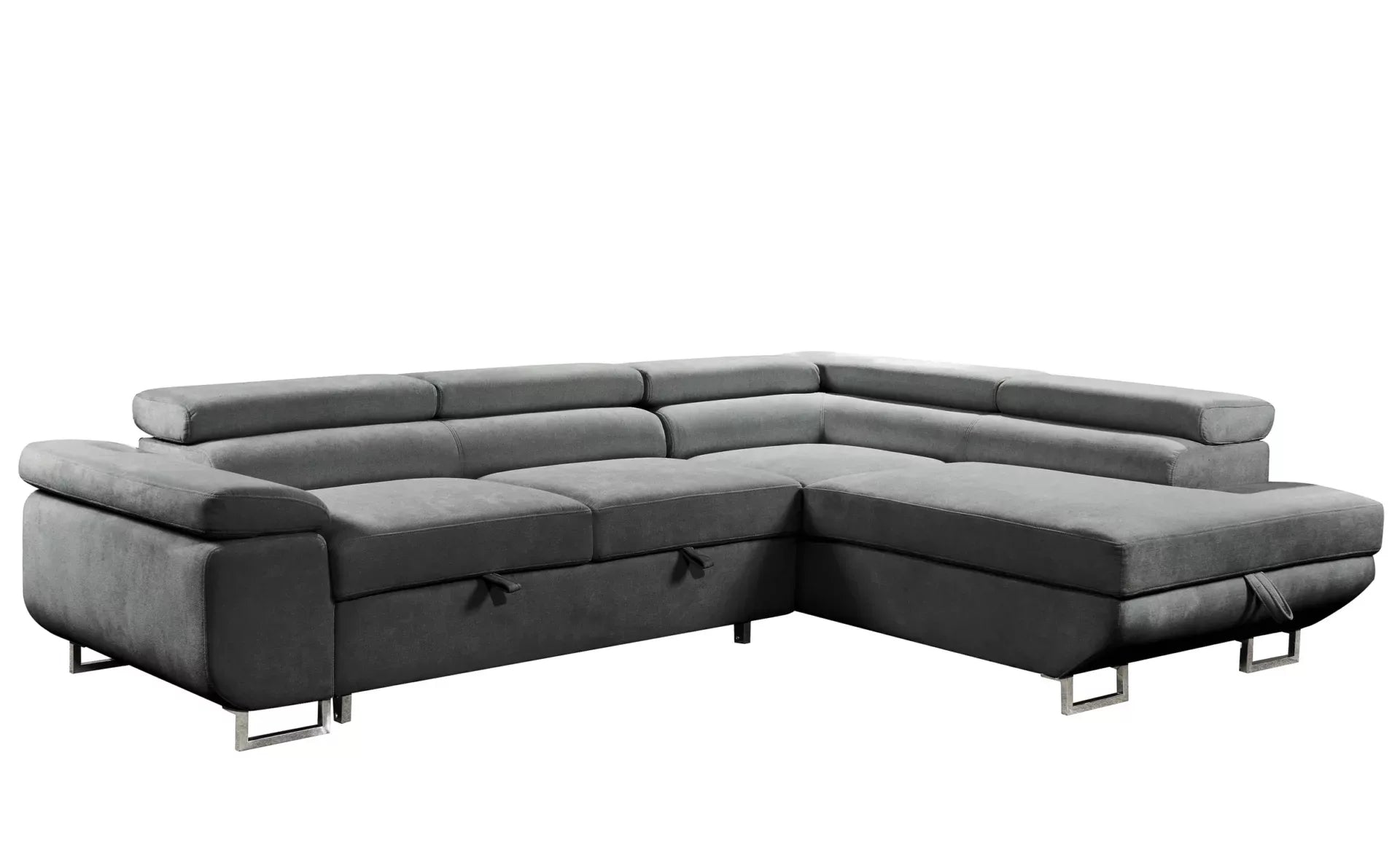 Tribeca Sleeper Sectional with Adjustable Headrests and Storage Chaise Charcoal image 0
