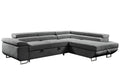 Tribeca Sleeper Sectional with Adjustable Headrests and Storage Chaise Charcoal image 0