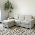 Waza Cream Sectional Sofa with Reversible Chaise and Pullout Bed image 0